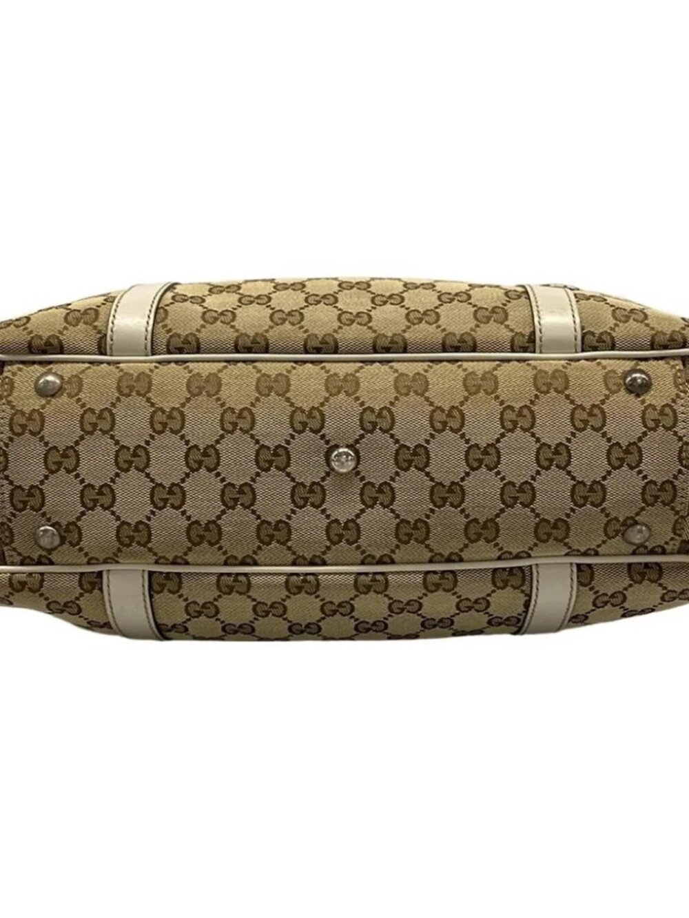 GUCCI GG Twins/GG Pattern Dark Brown Beige Cream Jacquard Leather - Picture 5 of 15